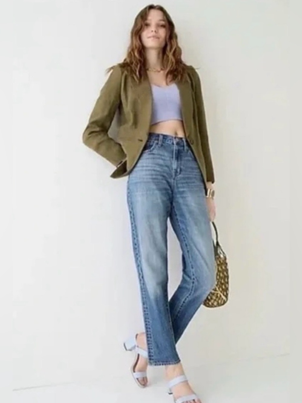 J. Crew Slouchy Boyfriend Straight-Leg Women’s Jeans in Light Blue Wash Size 27
